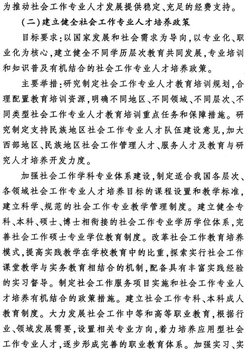 中組發(fā)〔2012〕7號《社會工作專業(yè)人才隊伍建設(shè)中長期規(guī)劃（2011-2020年）》17