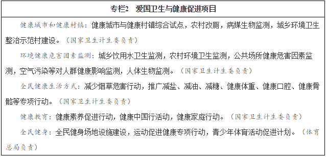 專欄2　愛國衛(wèi)生與健康促進(jìn)項(xiàng)目